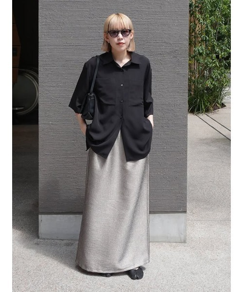 MANOF（マノフ）の「BACK LAYER SHIRT（シャツ/ブラウス・レディース・ブルー/ブラウン/イエロー/ブラック/アイボリー/ピンク/ターコイズブルー・FREE）」の9枚目の写真