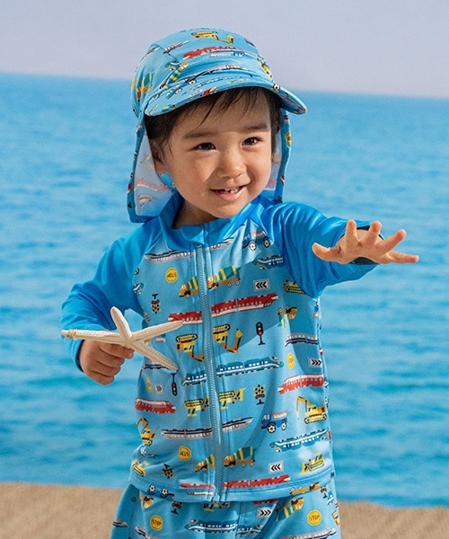 【SWIM】乗り物長袖ラッシュガード