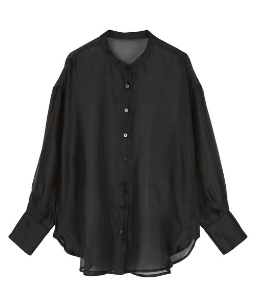 UR'S(ユアーズ)の「バンドカラーシアーシャツ(シャツ/ブラウス・レディース・ブラック/ホワイト/イエロー・S/M/L)」の7枚目の写真