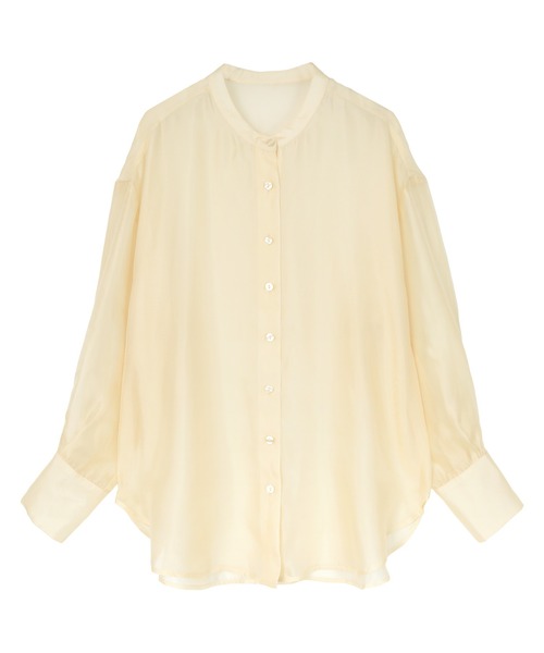 UR'S(ユアーズ)の「バンドカラーシアーシャツ(シャツ/ブラウス・レディース・ブラック/ホワイト/イエロー・S/M/L)」の20枚目の写真