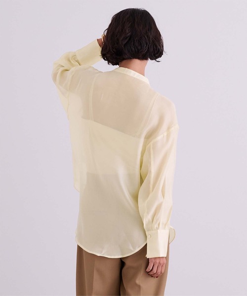 UR'S(ユアーズ)の「バンドカラーシアーシャツ(シャツ/ブラウス・レディース・ブラック/ホワイト/イエロー・S/M/L)」の18枚目の写真