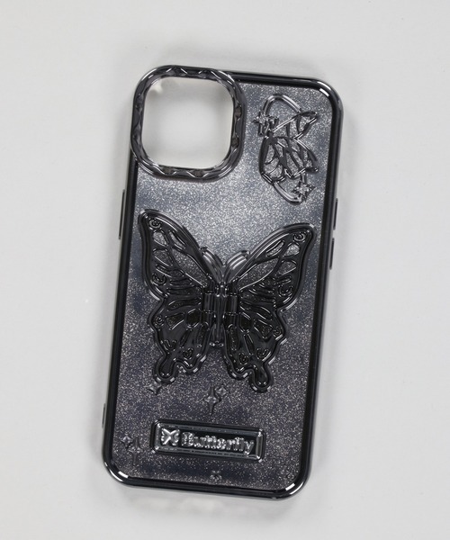 SPINNS（スピンズ）の「iPhone13/14/15対応バタフライきらきらクリアiPhoneケース（スマホケース/カバー・レディース・ブラック/シルバー・15 /14/13）」の7枚目の写真