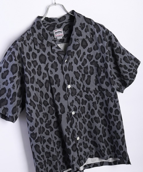 ブラウス シャツ HOUSTON アロハシャツ(LEOPARD) レディース メンズ HOUSTON シャツ 「HOUSTON ヒューストン」LEOPARD ALOHA SHIRT