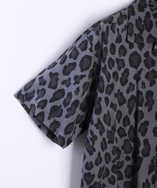 HOUSTON（ヒューストン）の「HOUSTON アロハシャツ（レオパード）（シャツ/ブラウス・メンズ・ミント/カーキ/グレー/パープル・LARGE/X-LARGE/MEDIUM）」の7枚目の写真