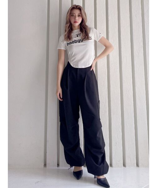 GYDA（ジェイダ）の「noobgydiesラウンドショートTシャツ（Tシャツ/カットソー・レディース・オフホワイト/ブラック/レッド・FREE）」の9枚目の写真