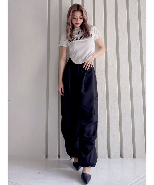 GYDA（ジェイダ）の「noobgydiesラウンドショートTシャツ（Tシャツ/カットソー・レディース・オフホワイト/ブラック/レッド・FREE）」の10枚目の写真