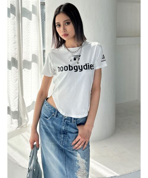 GYDA（ジェイダ）の「noobgydiesラウンドショートTシャツ（Tシャツ/カットソー・レディース・オフホワイト/ブラック/レッド・FREE）」の13枚目の写真