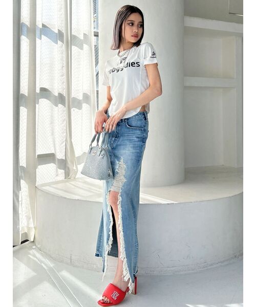 GYDA（ジェイダ）の「noobgydiesラウンドショートTシャツ（Tシャツ/カットソー・レディース・オフホワイト/ブラック/レッド・FREE）」の18枚目の写真