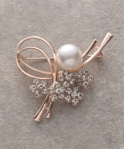 epic day（エピックデイ）の「パールビジューダブルラインブローチ（ブローチ/コサージュ・レディース・ピンクゴールド・F）」の2枚目の写真