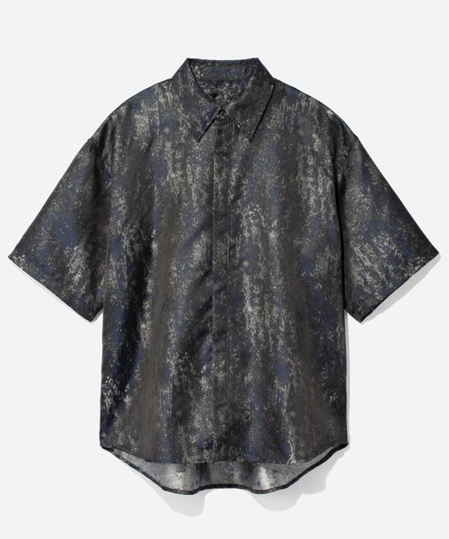 HARE（ハレ）の「アブストラクトラメジャガードシャツ(HARE)（シャツ/ブラウス・メンズ・ブルー/ブラック・FREE）」の2枚目の写真
