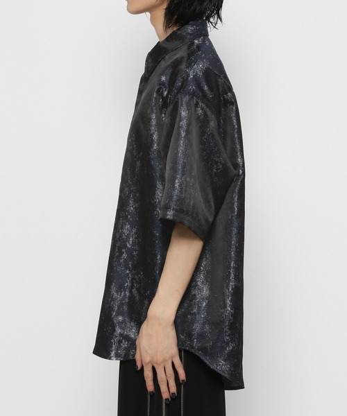 HARE（ハレ）の「アブストラクトラメジャガードシャツ(HARE)（シャツ/ブラウス・メンズ・ブルー/ブラック・FREE）」の7枚目の写真