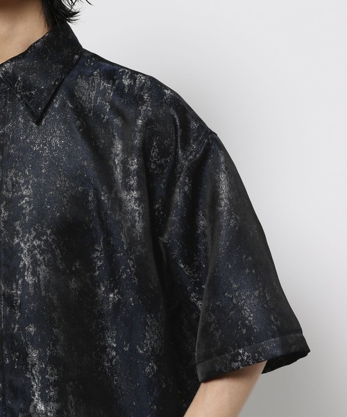 HARE（ハレ）の「アブストラクトラメジャガードシャツ(HARE)（シャツ/ブラウス・メンズ・ブルー/ブラック・FREE）」の3枚目の写真