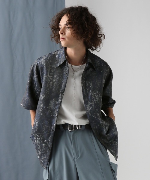 HARE（ハレ）の「アブストラクトラメジャガードシャツ(HARE)（シャツ/ブラウス・メンズ・ブルー/ブラック・FREE）」の14枚目の写真