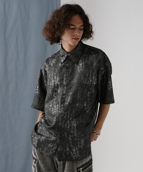 HARE（ハレ）の「アブストラクトラメジャガードシャツ(HARE)（シャツ/ブラウス・メンズ・ブルー/ブラック・FREE）」の13枚目の写真