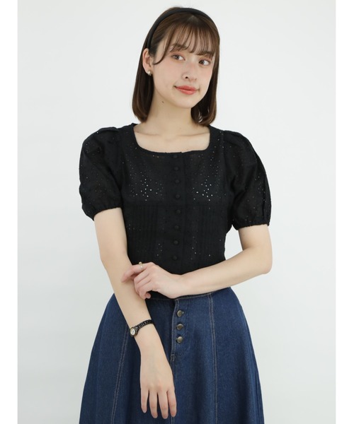 an another angelus（アンアナザーアンジェラス）の「バックリボンコットンレースブラウス/ananotherangelus（シャツ/ブラウス・レディース・ブラック/オフホワイト・FREE）」の14枚目の写真
