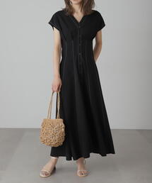 FREE'S MART | [低身長サイズ/Sシリーズ]ウエストシェイプ配色ステッチワンピース(ワンピース)