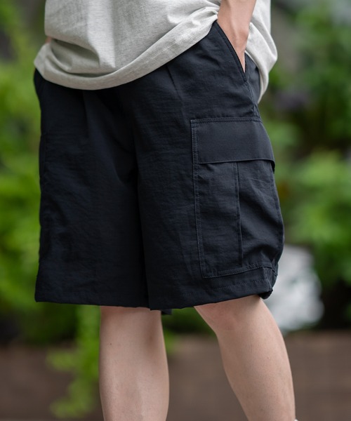 SIDEWAY STANCE（サイドウェイスタンス）の「【SIDEWAY STANCE】ポリワッシャー ワイド ショーツ カーゴパンツ（カーゴパンツ・メンズ・ブラック/カーキ/ネイビー・MEDIUM/LARGE/X-LARGE/SMALL）」の13枚目の写真