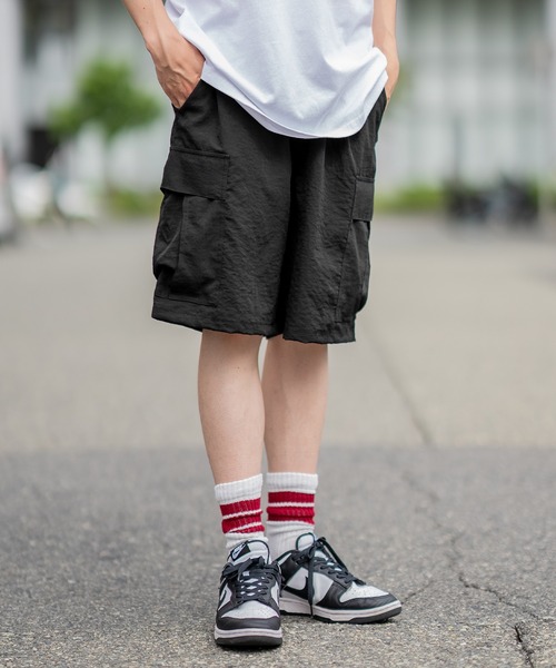 SIDEWAY STANCE（サイドウェイスタンス）の「【SIDEWAY STANCE】ポリワッシャー ワイド ショーツ カーゴパンツ（カーゴパンツ・メンズ・ブラック/カーキ/ネイビー・MEDIUM/LARGE/X-LARGE/SMALL）」の20枚目の写真
