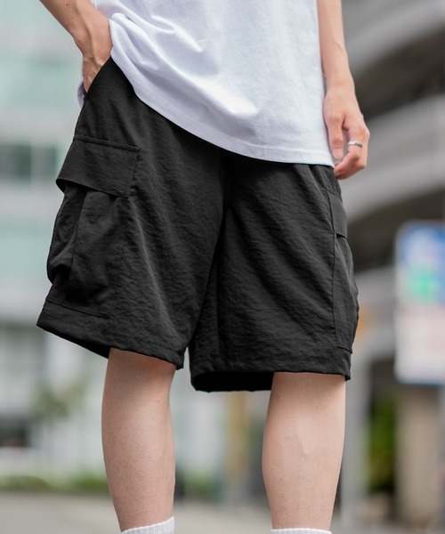SIDEWAY STANCE（サイドウェイスタンス）の「【SIDEWAY STANCE】ポリワッシャー ワイド ショーツ カーゴパンツ（カーゴパンツ・メンズ・ブラック/カーキ/ネイビー・MEDIUM/LARGE/X-LARGE/SMALL）」の22枚目の写真