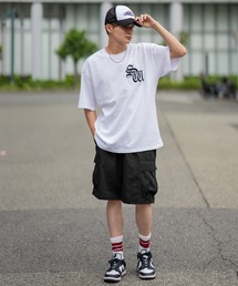 SIDEWAY STANCE（サイドウェイスタンス）の「【SIDEWAY STANCE】ポリワッシャー ワイド ショーツ カーゴパンツ（カーゴパンツ）」