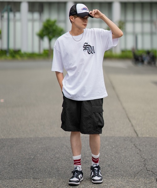 SIDEWAY STANCE（サイドウェイスタンス）の「【SIDEWAY STANCE】ポリワッシャー ワイド ショーツ カーゴパンツ（カーゴパンツ・メンズ・ブラック/カーキ/ネイビー・MEDIUM/LARGE/X-LARGE/SMALL）」の4枚目の写真