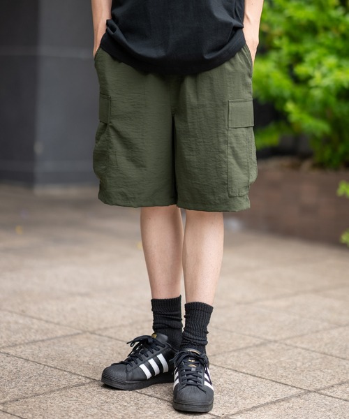SIDEWAY STANCE（サイドウェイスタンス）の「【SIDEWAY STANCE】ポリワッシャー ワイド ショーツ カーゴパンツ（カーゴパンツ・メンズ・ブラック/カーキ/ネイビー・MEDIUM/LARGE/X-LARGE/SMALL）」の5枚目の写真