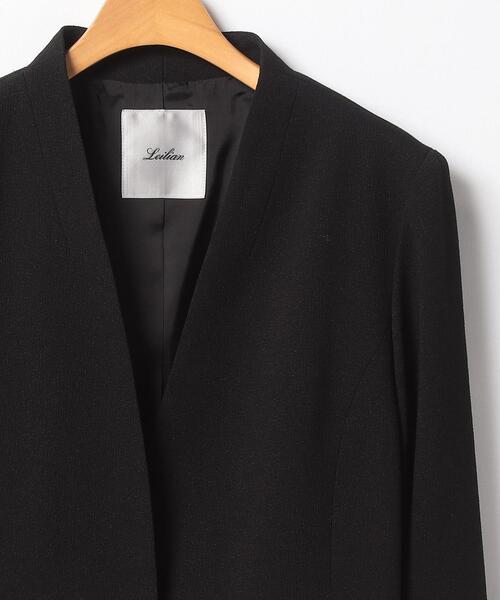 Leilian(レリアン)の「【セットアップ対応商品】ノーカラージャケット【プラス企画】(ノーカラージャケット・レディース・ブラック・13/17)」の3枚目の写真