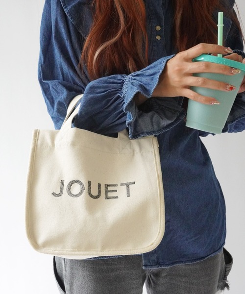 Jouet(ジョエット)の「【JOUET / ジョエット】 バリエーション ロゴ ランチトート(トートバッグ・レディース・ネイビー/ブラック/アイボリー/ライトピンク/オレンジ/ミント・FREE)」の2枚目の写真