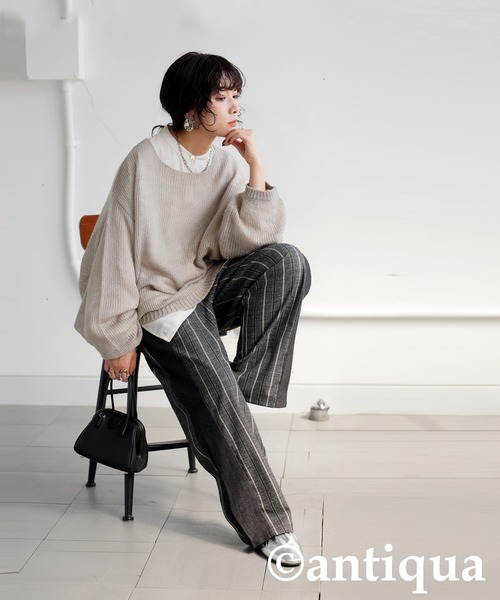 antiqua(アンティカ)の「切替デザインパンツ(その他パンツ・レディース・インディゴブルー/ブラック・R/P)」の9枚目の写真