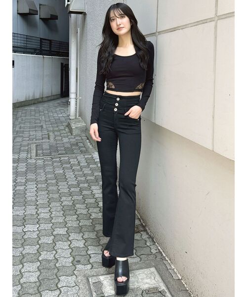 COLLINA STRADA 売れ筋商品|||コリーナ ストラーダ Tシャツ トップス レディース T-shirts Grey COLLINA STRADA(コリーナストラーダ)のレディース Tシャツ