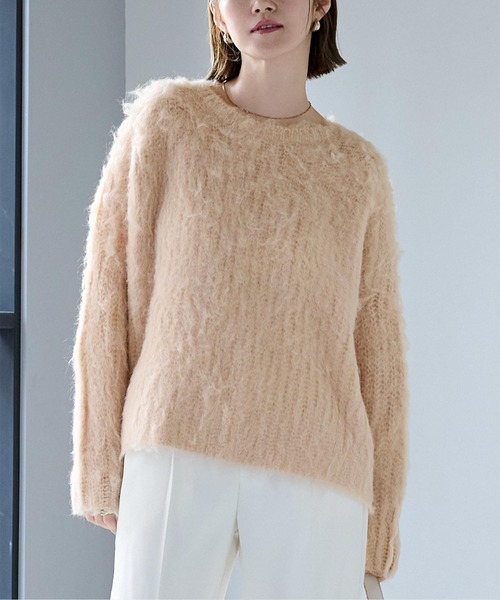 ニット セーター モヘアタッチボートネックニット レディース ur's ニット セーター モヘアタッチボートネックニット