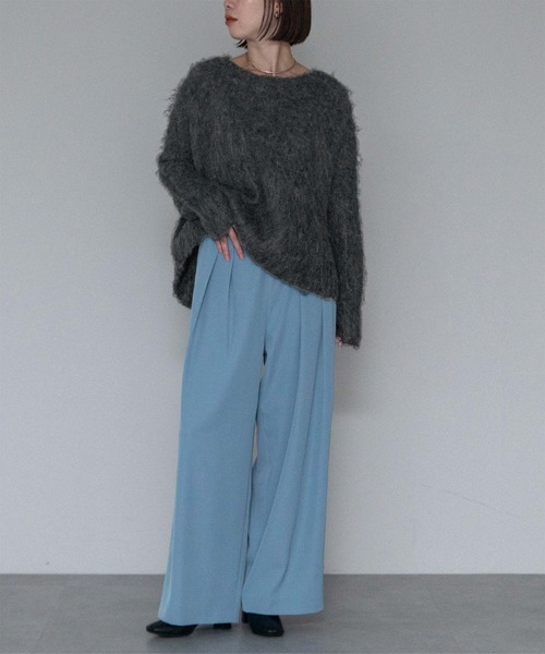 ニット セーター モヘアタッチボートネックニット レディース ur's ニット セーター モヘアタッチボートネックニット