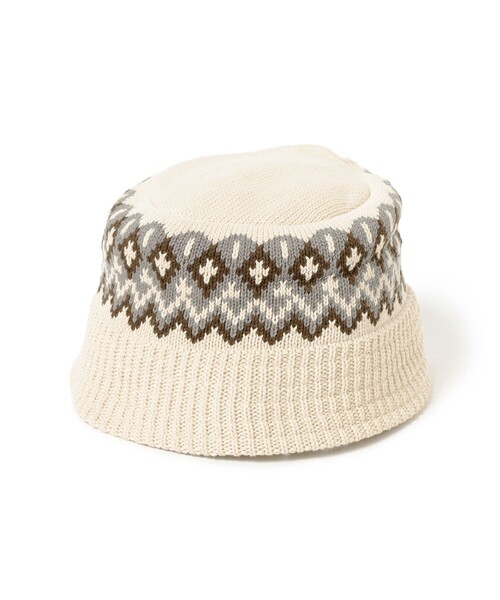 BEAMS（ビームス）の「ジャカードニット バケット ハット（ハット・メンズ・ブラック/オフホワイト/ネイビー・ONE SIZE）」の16枚目の写真