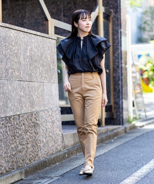 Apo(s)ture（アポスチャー）の「NANCY-001/チノスキニーパンツ（チノパンツ・レディース・ブラック/ベージュ/ネイビー/ホワイト・XS/S/M/L/XL）」の3枚目の写真