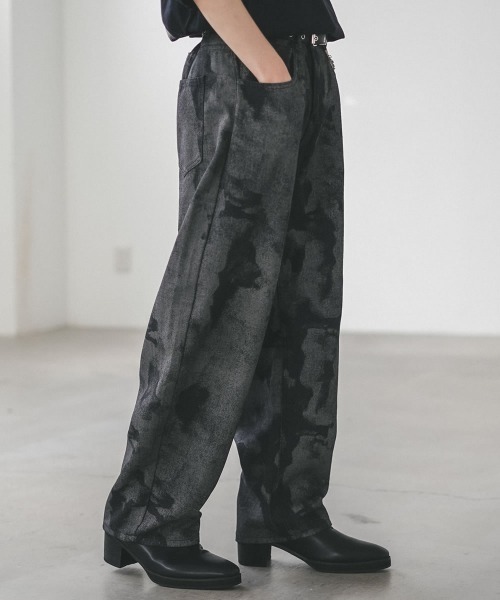 Asapmoda ワイドデニム　ブラック　古着　Mサイズ Blackup