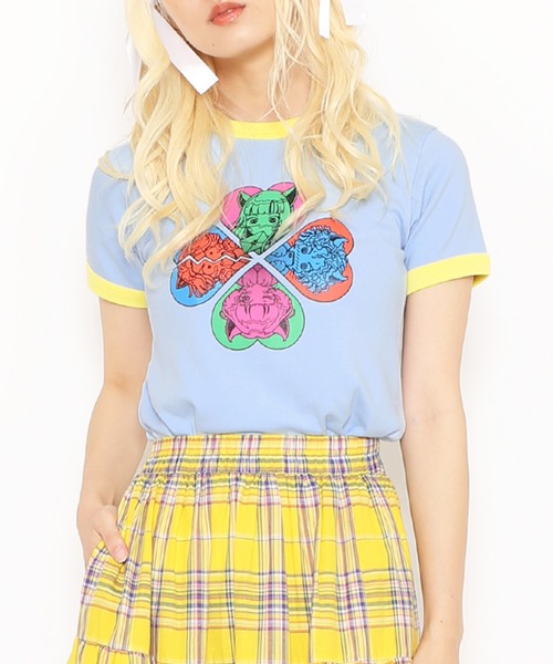 PUNYUS（プニュズ）の「恋愛しようぜ若者コンパクトリンガーＴシャツ（Tシャツ/カットソー・レディース・ブラック/サックスブルー/ホワイト・1/2/3/4）」の3枚目の写真