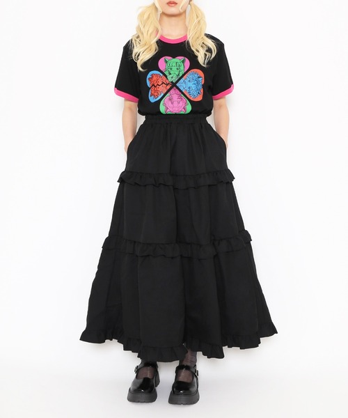 PUNYUS（プニュズ）の「恋愛しようぜ若者コンパクトリンガーＴシャツ（Tシャツ/カットソー・レディース・ブラック/サックスブルー/ホワイト・1/2/3/4）」の7枚目の写真