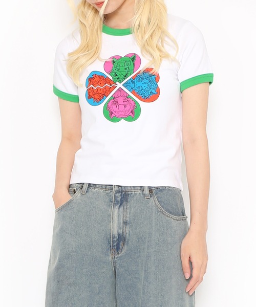 PUNYUS（プニュズ）の「恋愛しようぜ若者コンパクトリンガーＴシャツ（Tシャツ/カットソー・レディース・ブラック/サックスブルー/ホワイト・1/2/3/4）」の14枚目の写真