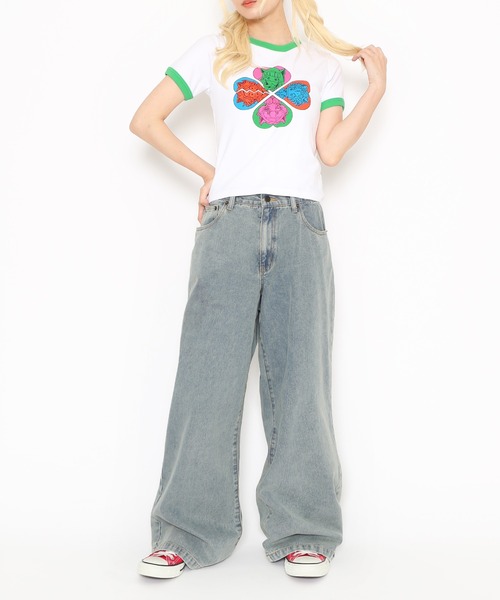 PUNYUS（プニュズ）の「恋愛しようぜ若者コンパクトリンガーＴシャツ（Tシャツ/カットソー・レディース・ブラック/サックスブルー/ホワイト・1/2/3/4）」の16枚目の写真