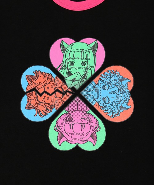 PUNYUS（プニュズ）の「恋愛しようぜ若者コンパクトリンガーＴシャツ（Tシャツ/カットソー・レディース・ブラック/サックスブルー/ホワイト・1/2/3/4）」の22枚目の写真