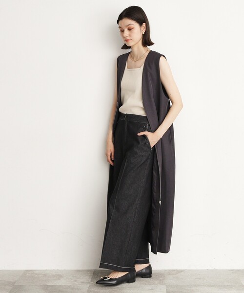 THE SHOP TK （ザ ショップ ティーケー ）の「【美脚/オ―ルシーズン】デニムマリンパンツ/洗濯機OK（デニムパンツ・レディース・ネイビー/ブラック/ブルー・11/12/13）」の7枚目の写真