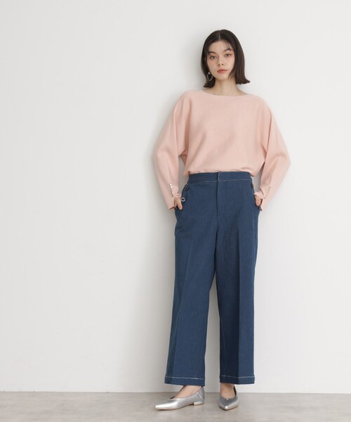 THE SHOP TK （ザ ショップ ティーケー ）の「【美脚/オ―ルシーズン】デニムマリンパンツ/洗濯機OK（デニムパンツ・レディース・ネイビー/ブラック/ブルー・11/12/13）」の12枚目の写真