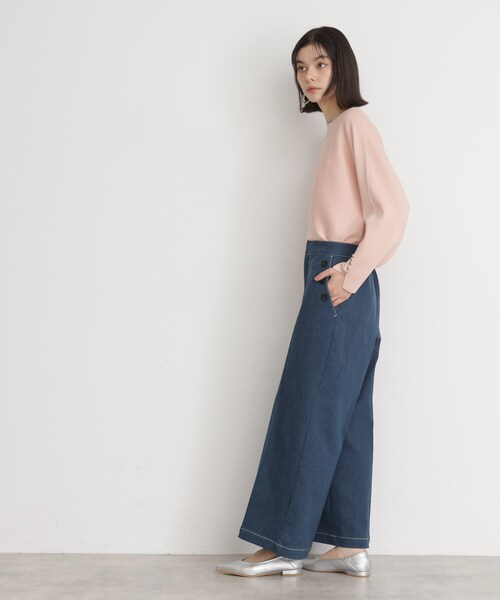 THE SHOP TK （ザ ショップ ティーケー ）の「【美脚/オ―ルシーズン】デニムマリンパンツ/洗濯機OK（デニムパンツ・レディース・ネイビー/ブラック/ブルー・11/12/13）」の13枚目の写真