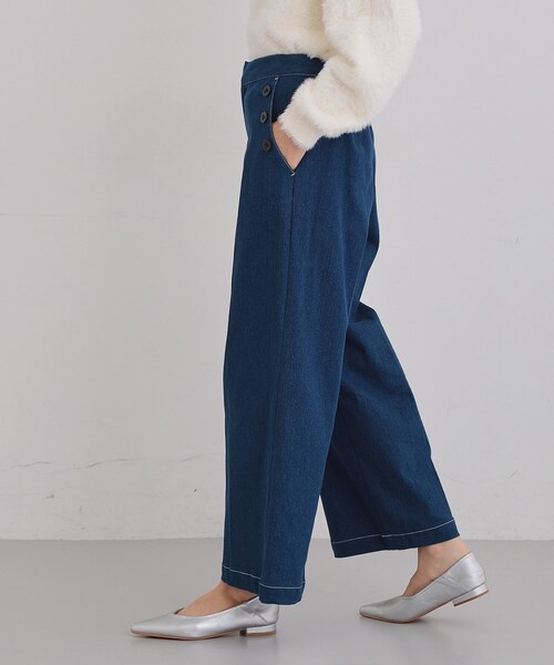 THE SHOP TK （ザ ショップ ティーケー ）の「【美脚/オ―ルシーズン】デニムマリンパンツ/洗濯機OK（デニムパンツ・レディース・ネイビー/ブラック/ブルー・11/12/13）」の19枚目の写真