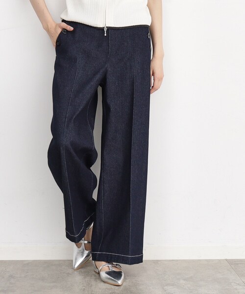 THE SHOP TK （ザ ショップ ティーケー ）の「【美脚/オ―ルシーズン】デニムマリンパンツ/洗濯機OK（デニムパンツ・レディース・ネイビー/ブラック/ブルー・11/12/13）」の4枚目の写真