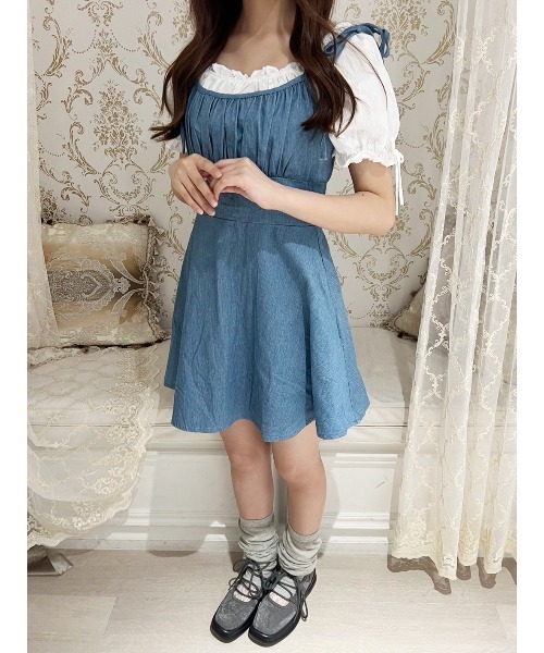 PHILLY(フィリー)の「【PHILLY】デニムフレアワンピース(ワンピース・レディース・インディゴブルー/ライトインディゴブルー・FREE)」の5枚目の写真