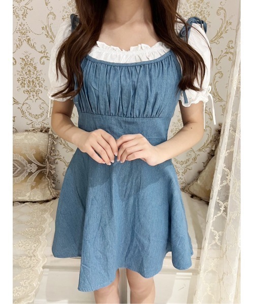 PHILLY(フィリー)の「【PHILLY】デニムフレアワンピース(ワンピース・レディース・インディゴブルー/ライトインディゴブルー・FREE)」の6枚目の写真