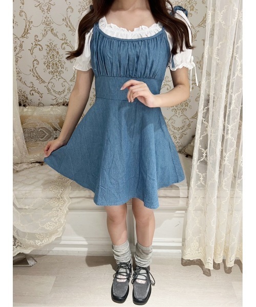 PHILLY(フィリー)の「【PHILLY】デニムフレアワンピース(ワンピース・レディース・インディゴブルー/ライトインディゴブルー・FREE)」の7枚目の写真