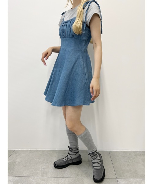 PHILLY(フィリー)の「【PHILLY】デニムフレアワンピース(ワンピース・レディース・インディゴブルー/ライトインディゴブルー・FREE)」の8枚目の写真
