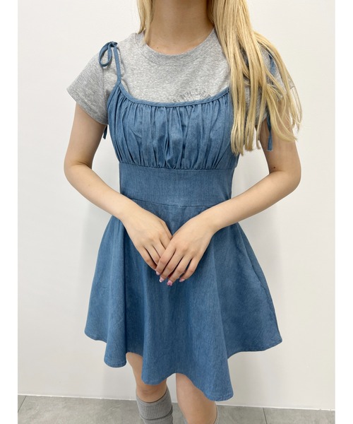 PHILLY(フィリー)の「【PHILLY】デニムフレアワンピース(ワンピース・レディース・インディゴブルー/ライトインディゴブルー・FREE)」の12枚目の写真